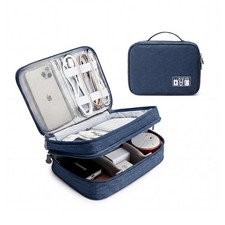 Lanola Travel Cable Organizer Bag, Electronic Accessories Case S, Dark Blue