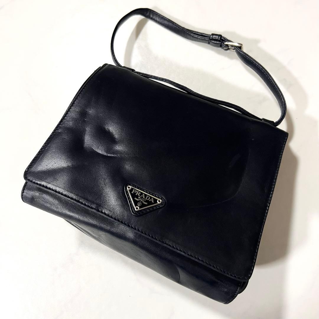 PRADA One Shoulder Bag Black Handbag Nappa Leather thumbnail 5