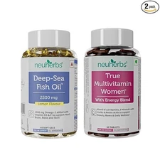 Neuherbs Deep Sea Omega 3 Fish Oil 2500 Mg, 60 Capsules & True Multivitamin box2