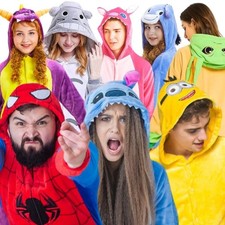 Onesie Kigurumi Pyjama Erwachsene Karneval Comic Jumpsuit Kostüm S-XXL 145-195cm