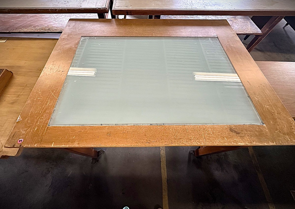 Vintage Hamilton Lighted Oak Drafting Table | eBay