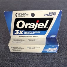 Orajel 3X for Mouth Sores: Maximum Strength Gel Tube 0.42oz- from 1 Oral