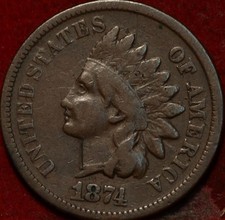 1874 Philadelphia Mint Indian Head Cent