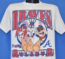 Looney Tunes Braves Atlanta baseball short sleeve ash color shirt KV27793