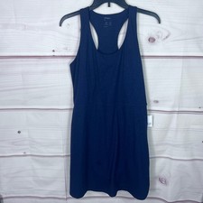 GapFit Dress Womens L Tall Blue Athletic Scoop Neck Tank Shorts Pullover Stretch