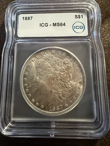 1887 -P Morgan Silver Dollar ICG MS64