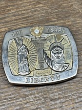 Vintage Sterling Treasury Statue Of Liberty Belt Buckle 100 Years 1886 1986