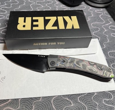 Kizer Mini Momo 80s Carbon Fiber Folding S35VN Knife 3663A2
