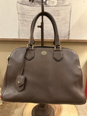 Tory Burch Triple Robinson Pebble Leather Zip Compartment Hobo Tote Brown 495$