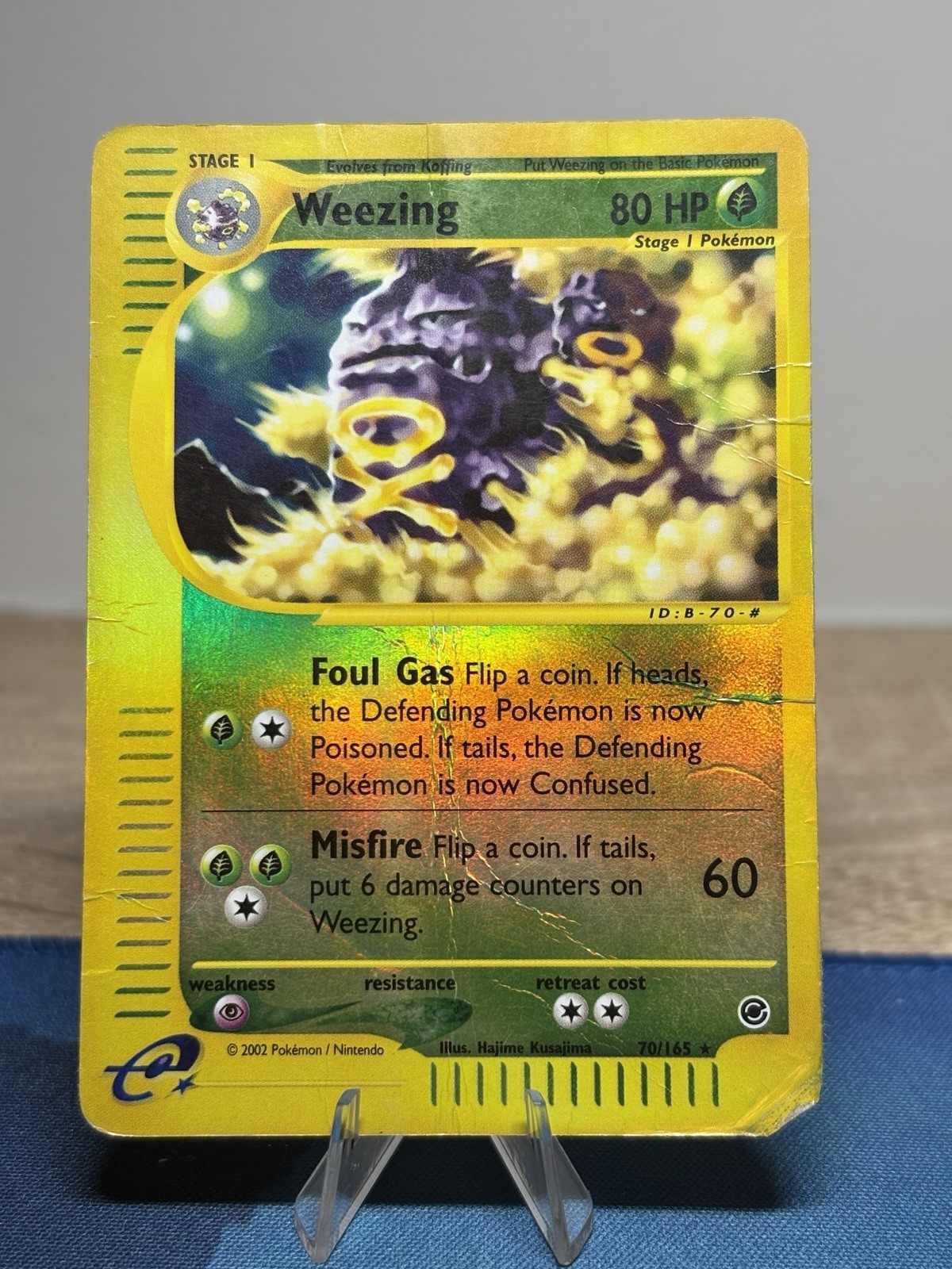 Weezing 70/165 Pokemon Expedition Reverse Holo Rare Card E Reader Series DMG