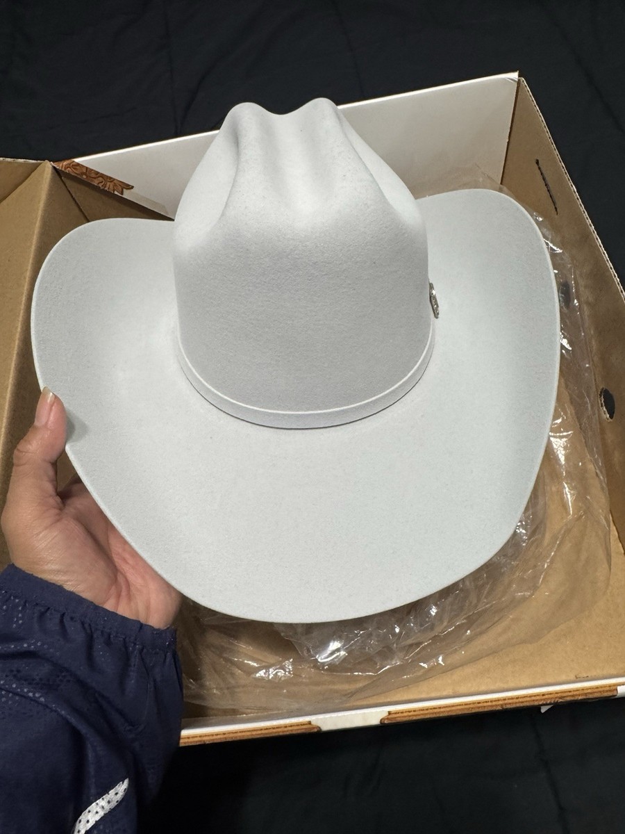 Larry Mahan Felt Cowboy Hat Size 7 1/8 Platinum 100x New In Box | eBay
