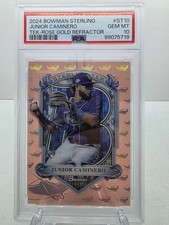 2024 Bowman Sterling Junior Caminero Tek Rose Gold Refractor RC /15 SSP PSA 10