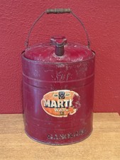 Vintage Red Martin Ware Gasoline Steel Container Gas can #505