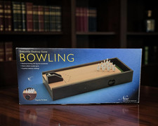 Desktop Bowling Game With Magnetic Pin Reset 10 Pins 2 Stainless Steel Balls