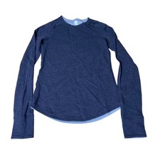 Ivivva 12 Girls By Lululemon Blue Top Heathered Super Soft Long Sleeve