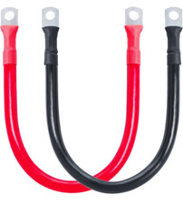 2AWG Battery Cable with 5/16'' Lug Terminals 12inch Cables Set Tinned Copper