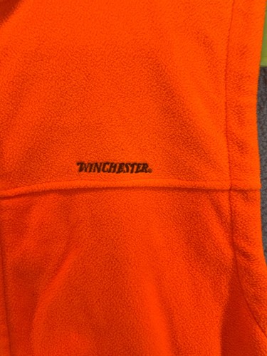 Winchester Hunting Vest Mens Large Blaze Orange Fleece Game Upland Bird Deer - Picture 2 of 6