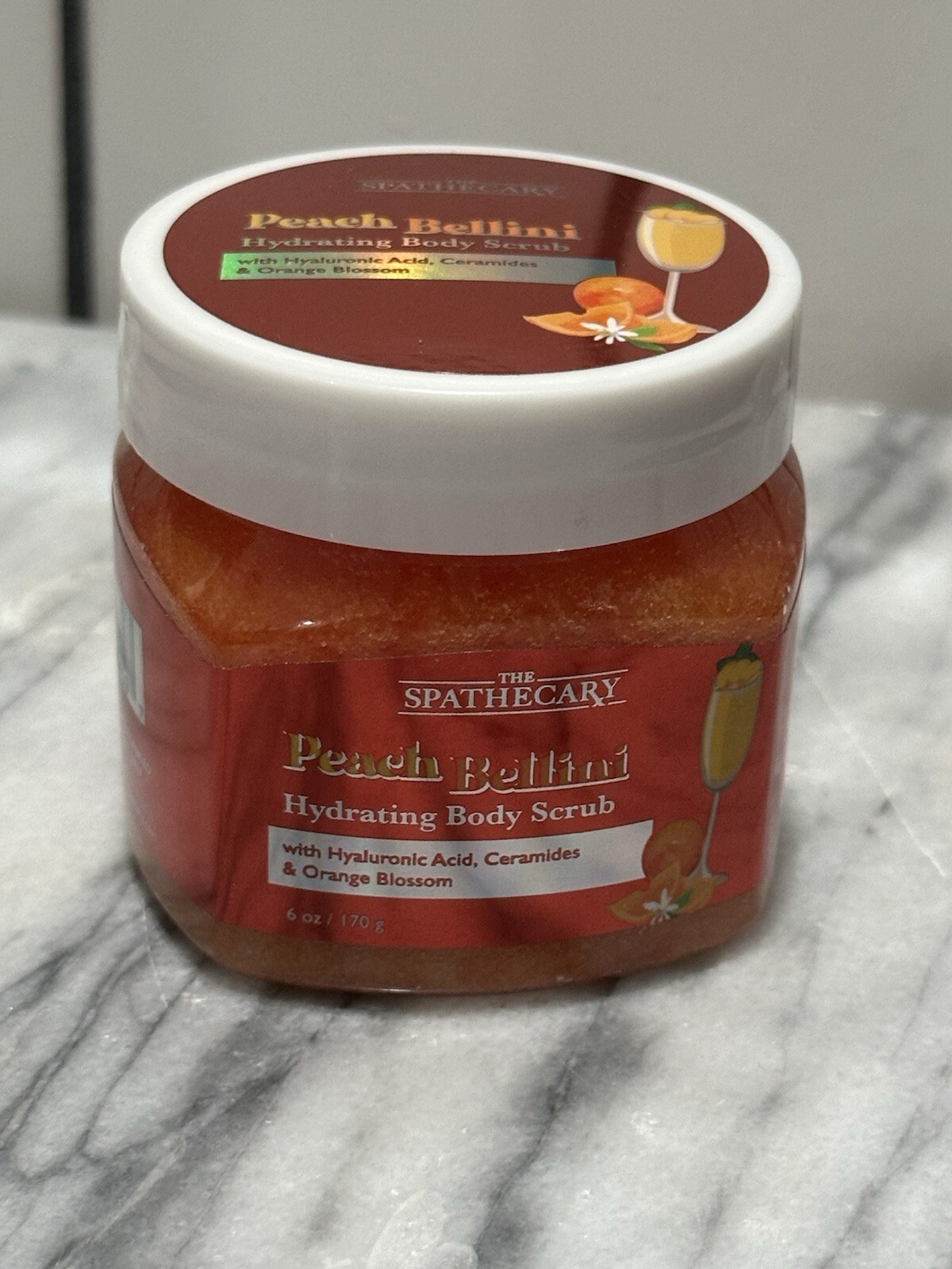 Peach Bellitini Glowing Facial & Body Scrub with Hyaluronic Acid 6oz