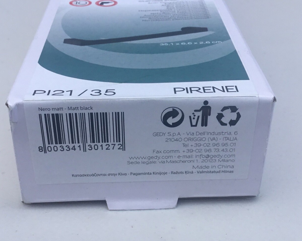 Sapho Gedy Pirenei - Handdoekhouder, 60 cm, mat zwart PI216014