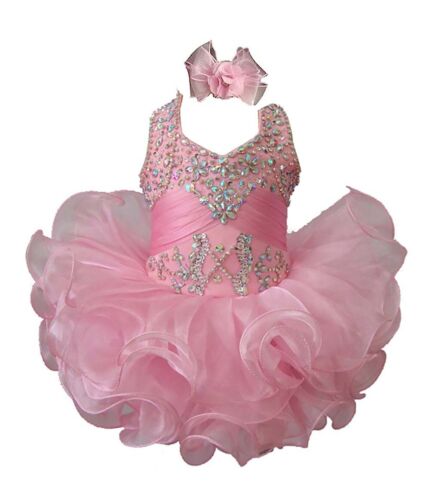 Jenniferwu Girls Tulle Flower Princess Wedding Party Handmade Beaded Dress18-24M