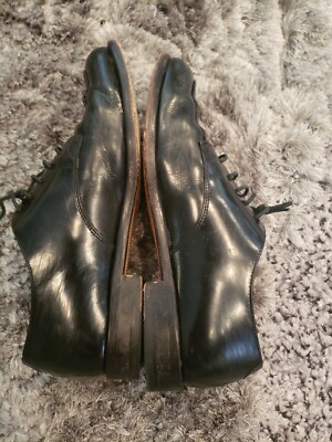 633-)COLE HAAN Split Toe Black Leather Oxford Lace-Up Shoes  display picture 1
