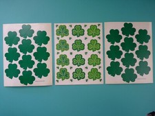 Vtg American Greetings Stickers ST PATRICK SHAMROCKS 3 Loose Complete Sheets