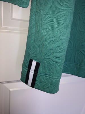 NWT  Ladies Jacquard Green Textured Shift Dress Medium Pockets