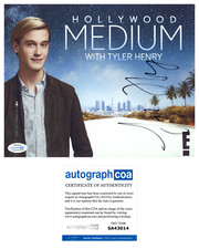 Tyler Henry Signed Autographed 8x10 Photo Hollywood Medium ACOA COA