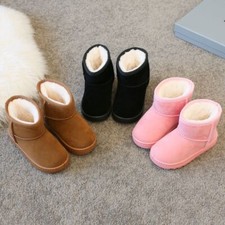 KIDS BOYS GIRLS WINTER FUR COMFORT WARM WINTER SLIPPERS SHOES TODDLER BOOTS SIZE