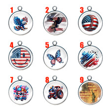 American Patriotism Glass Cabochon Charms