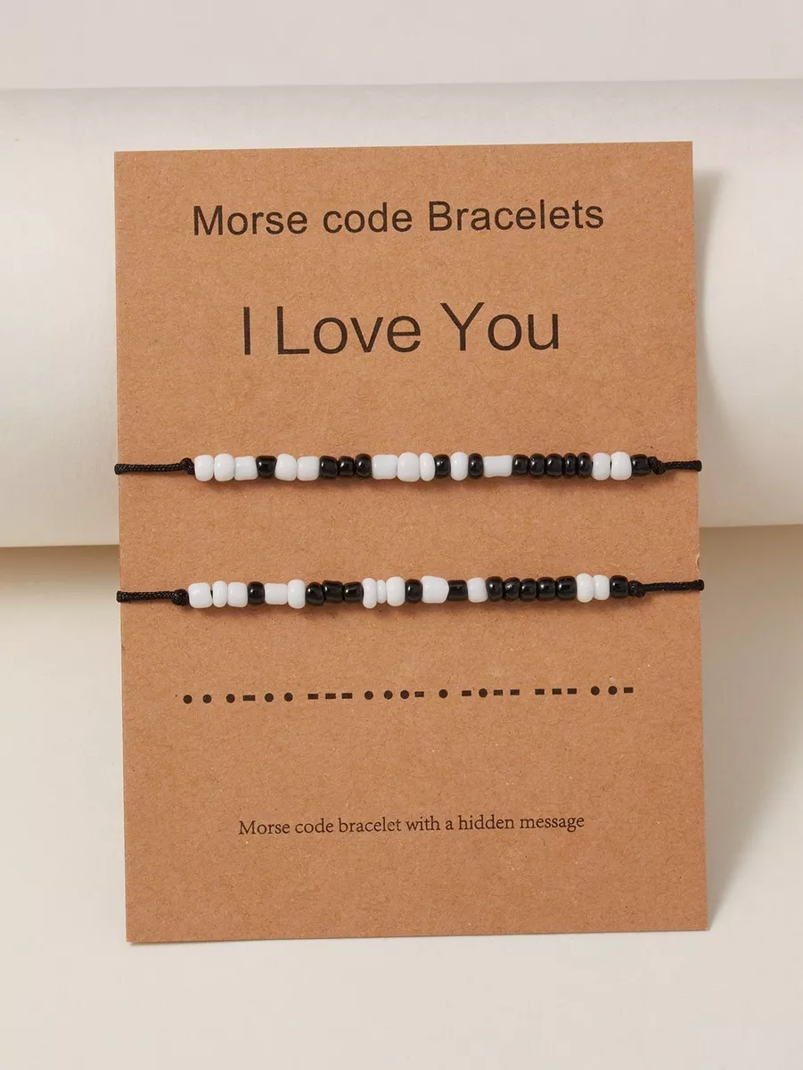 Couples morse code bracelet deals