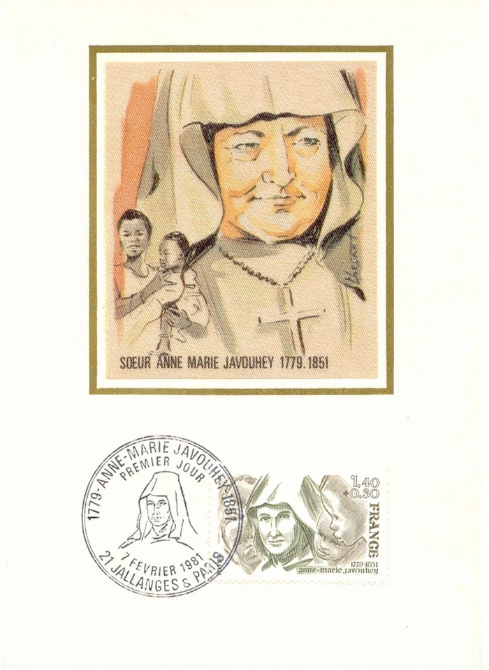 FRANKREICH 1981 130. Todestag von Schwester Anne-Marie Javouhey, MAXIMUM-KARTE - Bild 1 von 1