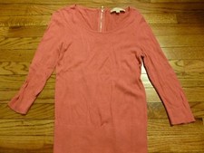 Women's Ann Taylor LOFT 3/4 Length Sleeve Pink Sweater, Size Small Petite