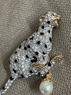 Brooch Pin pair Lion Tiger Panther Rhinestones see pics 1980s — photo 4