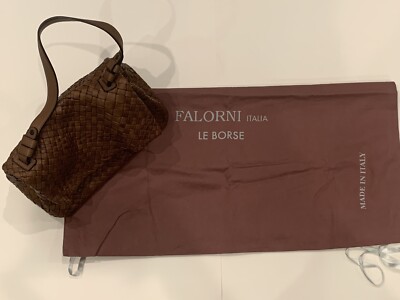 FALORNI ITALIA Le Borse Handmade Woven Leather Hobo Purse - Tan | eBay
