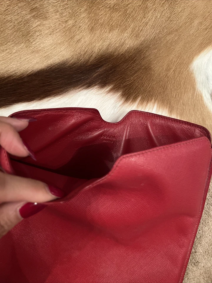 Authentic Prada Red iPad Case, Saffiano Calf Leather, Made In Italy. - Image 4 of 4