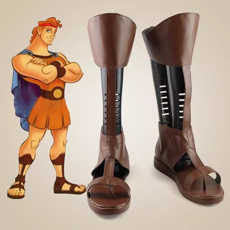 Cosplay Hercules Shoes Sandals High Leg Boots Halloween Costume