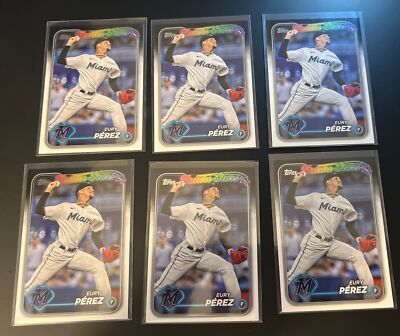 2024 Topps Series 1 - Future Stars #197 Eury Perez (Lot Of 6) Marlins
