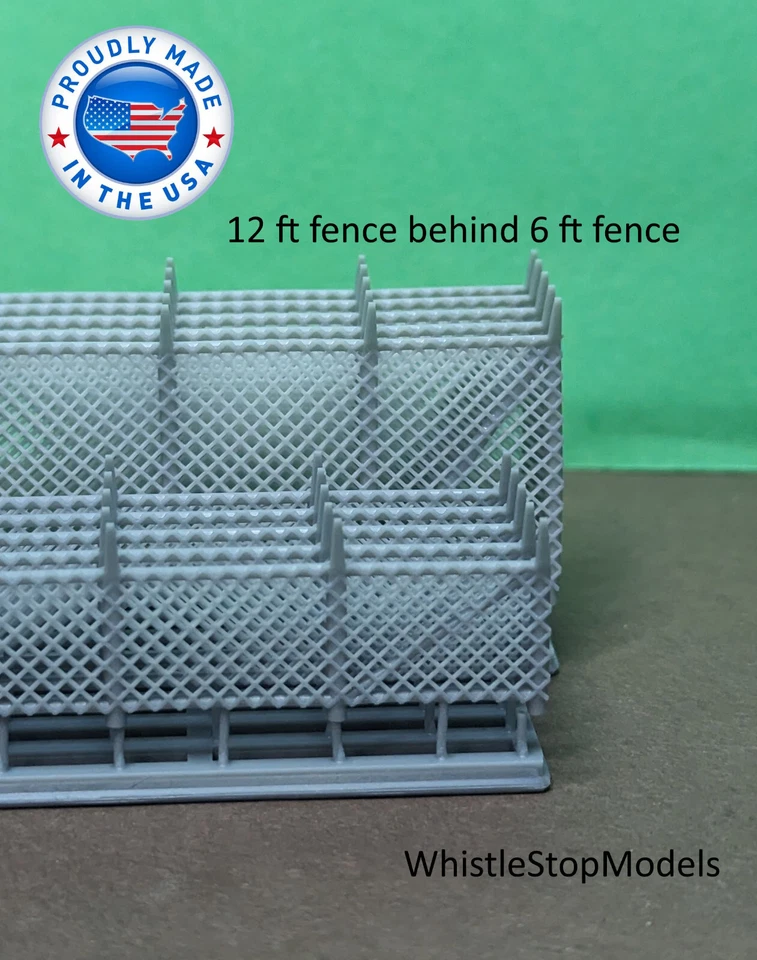 Z scale 12 ft tall ChainLink fence 5 pcs - Image 3 of 4