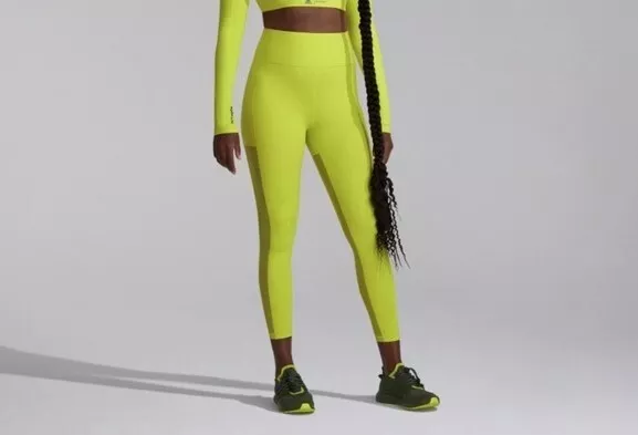 Adidas Womens Ivy Park x Peloton Shock Lime Power Tights Size Large HG0557