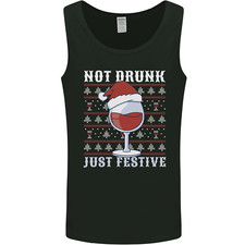 Wine Not Drunk Just Festive Funny Christmas Xmas Mens Vest Tank Top