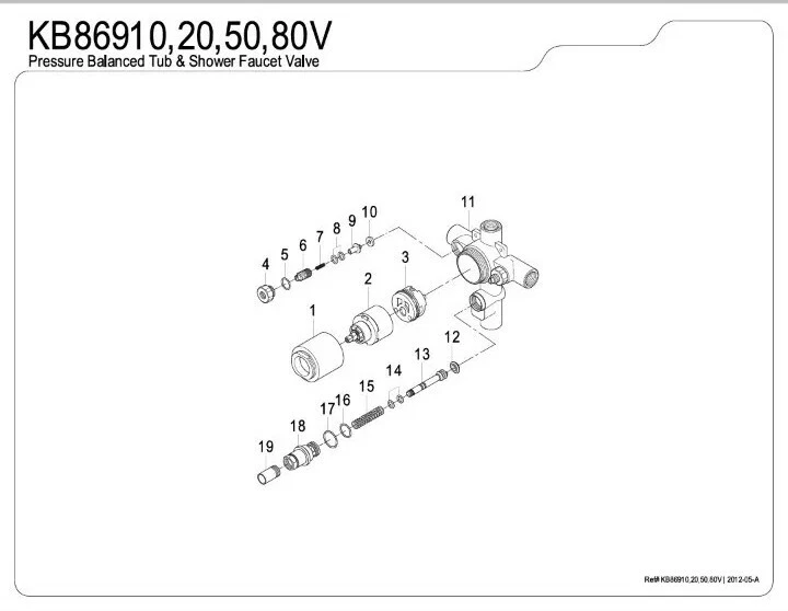 Kingaton Brass KB86910V Pressure Balanced Tub and Shower Valve, with Stops - Image 3 of 4