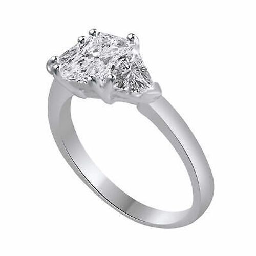 1.5ct Princess Cut Moissanite Ring with Trillion Side Stones  