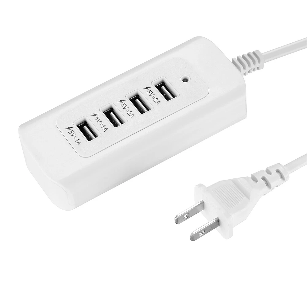 4-Port USB Hub Wall Charger - Desktop & Travel Charging Station Adapter  