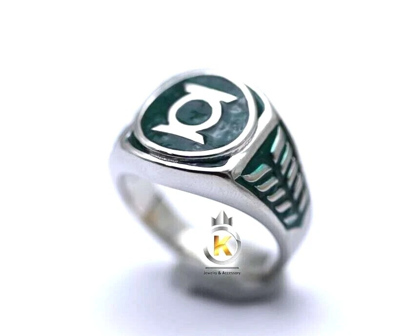 Silver Green Ring Green Lantern Silver Ring Silver 925 Green Ring Green Lantern - Image 4 of 4