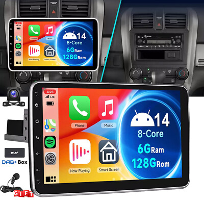DAB+ Autoradio 360° Drehbar Bildschirm Android 14 6+128G 1DIN Carplay GPS 4G KAM