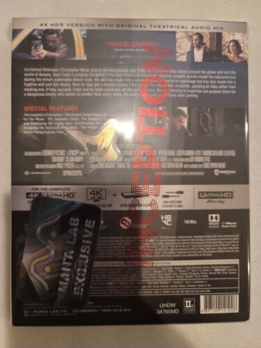 INCEPTION Manta Lab Steelbook 4K UHD Blu-ray DOUBLE LENTICULAR SLIP NOLAN NEW!! - Picture 5 of 9