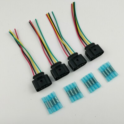 4x Ignition Coil Connector Harness Plugs Wiring W/Terminals for Audi VW US Stock
