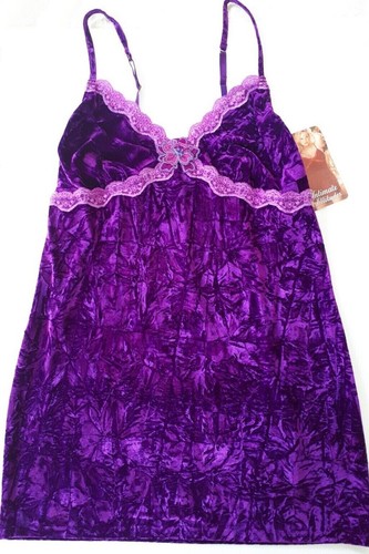 Shirley of Hollywood Purple Crushed Velvet Chemise Sizes 20 22 Designer Nightie - Picture 2 of 12