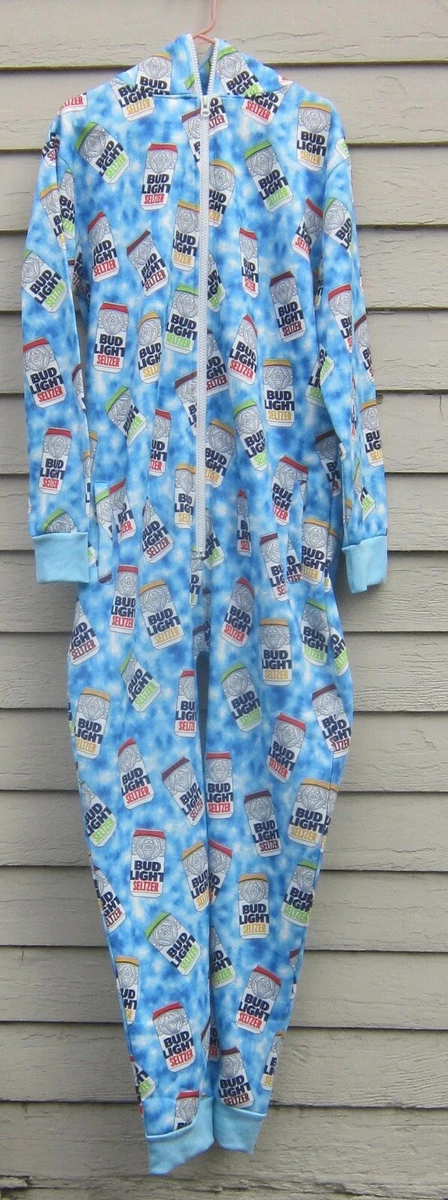 Shinesty BUD LIGHT SELTZER ONE PIECE Fleece HOODIE PAJAMAS Men s